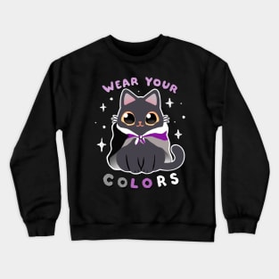Demi LGBT Pride Cat - Kawaii Rainbow Kitty - Wear your colors Crewneck Sweatshirt